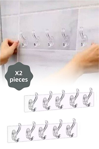 Ufak Tefek Şeyler 2 buc. Umeraș de perete autoadeziv transparent, puternic