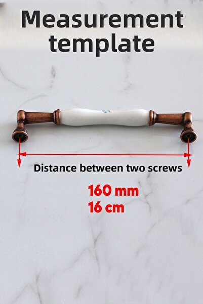 Badem10 Termessos (PREMIUM) Porțelan real anticat cupru antic 160 mm Mobilier mâner dulap bucătărie