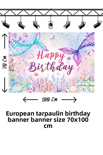 snowparty Mermaid Themed Birthday Banner