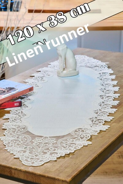 Dantelux Runner din dantelă (120x38 cm) - Model Plauen