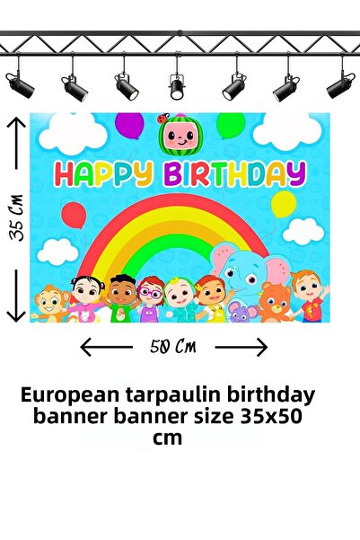 snowparty Cocomelon Themed Birthday Banner