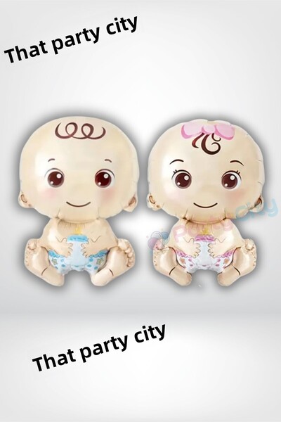 Party City مجموعة بالونات رقائق الفويل لحفلة استقبال المولود الجديد |   بالون...