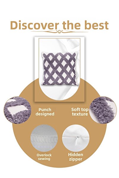 ÖZENEV Διακοσμητικό κάλυμμα μαξιλαριού ριχτάρι με σχέδιο μποέμ 45x45 εκ. Ethnic αυθεντικό πόντσο