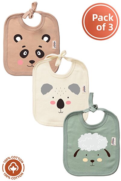 Miniel Unisex Baby Newborn Combed Organic Cotton Animal Figured 0-3 Months Ba...