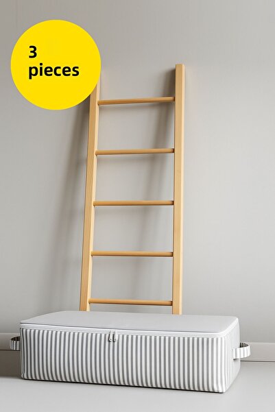 Paris Home 3 قطع من مخزن الملابس تحت القاعدة، مخزن منظم تحت القاعدة، وسادة، مخزن ملابس اللحاف 74x46x22 سم