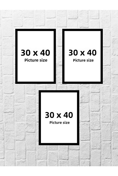 tablosetleri Culoare Neagră 30x40cm 3 Bucăți Goale