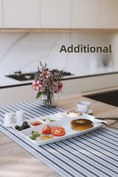 INNOX طبق إفطار من البولي كربونات مكون من 6 أقسام، 30 × 20 سم، طبق تقديم