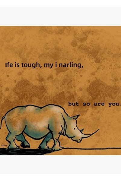 Universal Διακοσμητική ξύλινη αφίσα με εικονογράφηση του Ρινόκερου