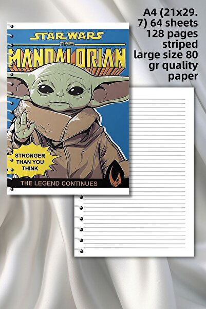 daily notebook دفتر مدرسي مخطط من YODA، 64 ورقة حلزونية مقاس A4 كبير (21 × 29...