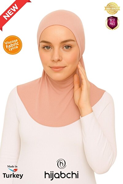 hijabchi غطاء رأس إسلامي كبير الحجم مع ياقة - قماش فيسكوز واسع - غطاء رأس لمرضى السكري - بودرة