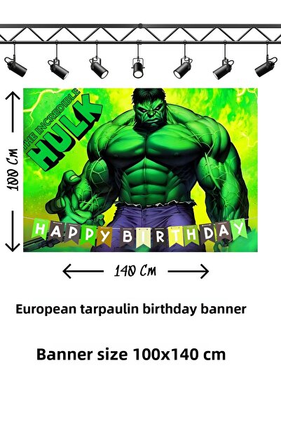 snowparty Πανό γενεθλίων με θέμα τον Πράσινο Γίγαντα Χαλκ