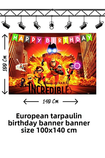 snowparty Πανέμορφο οικογενειακό πανό γενεθλίων με θέμα τα Απίθανα Άνθρωπα