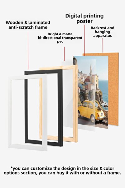 Postifull Black Framed Painting, Poster and Frame Set, New Year Comfort Series No:108788