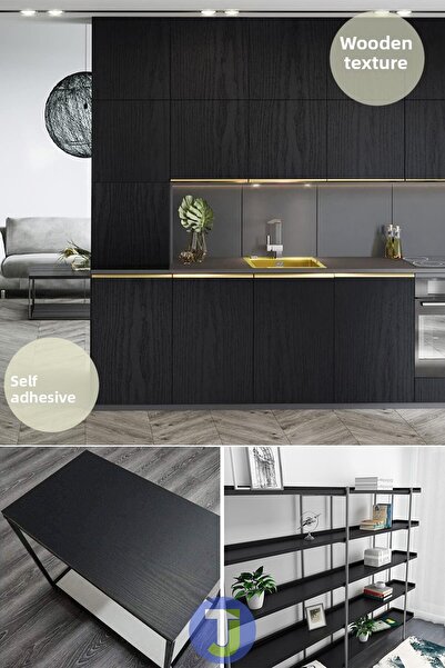 Technojet Self Adhesive Wood Look Kitchen Bathroom Countertop Wall Cabinet Table Veneer 60X500cm