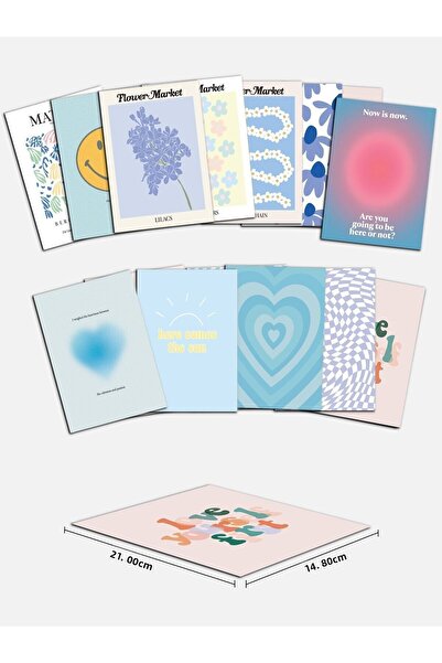 Postifull Modern Wall Painting Kit, Frameless, Wall Poster Collage Kit, 15Pcs Posters