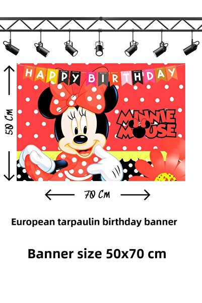 snowparty Μίνι θεματικό πανό γενεθλίων Μίνι Μάους