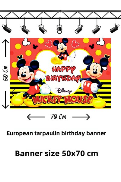 snowparty Πανό γενεθλίων με θέμα τον Μίκυ Μάους
