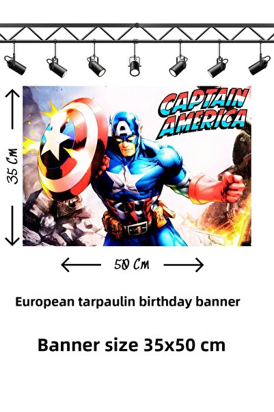 snowparty Πανό γενεθλίων με θέμα τον Κάπτεν Αμέρικα