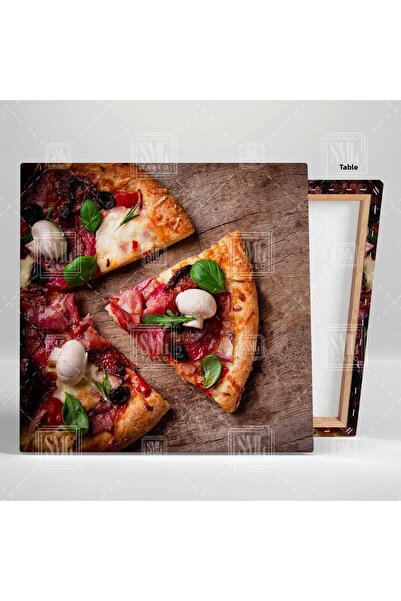 SML TABLO Feliță de pizza delicioasă Fast Food Bucătărie italiană Pictură pătrată pe pânză