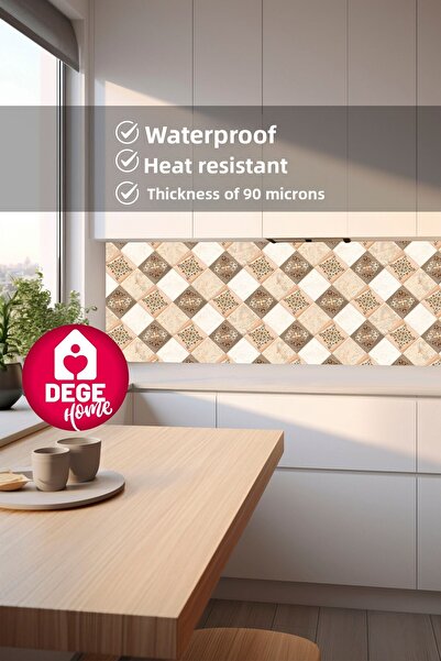 DEGE HOME Patterned Adhesive Foil for Kitchen Countertop 65X200 cm