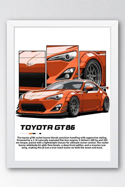 Saturn Tablou cu cadru Toyota GT86 - Poster Toyota Car