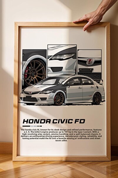 Saturn Tablou cu cadru Civic FD - Poster Honda Car