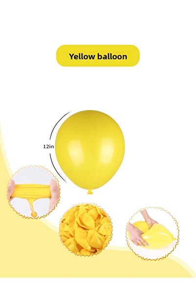 Bunloon Yellow Balloon 50 Pieces Pastel Color – Bulk Organization and Decoration Set