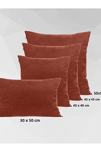 Cortibo Barcelona Throw Pillow Cover - Brick Color