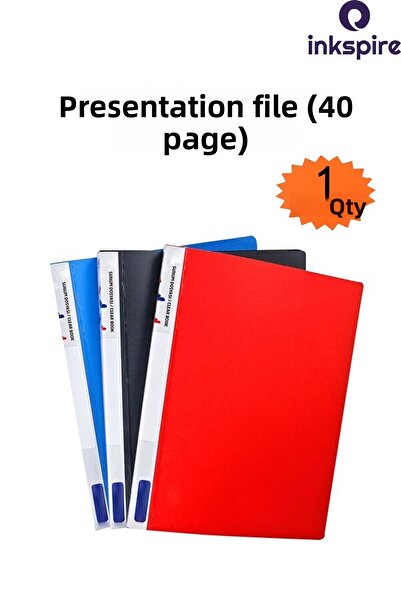 inkspire A4 Presentation File 40 Pieces 1 Ready-Made Bag Student and Office T...