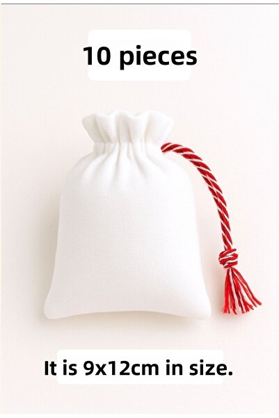 ALASEREN Tight Raw Cloth Natural White Color 9×12 cm 10 Pieces Cloth Bag - We...