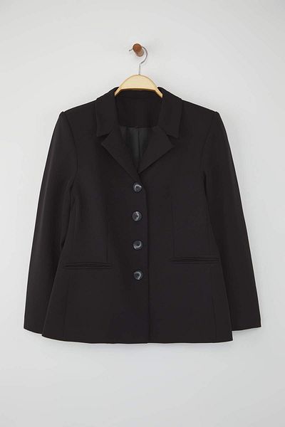 Trendyol Collection Black Button Closure Regular Fit Blazer Blazer Jacket Twoaw26Bc00013