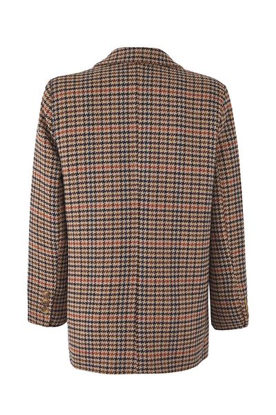 Trendyol Collection Limited Edition Brown Houndstooth Pattern Blazer Jacket Twoaw26Ce00034