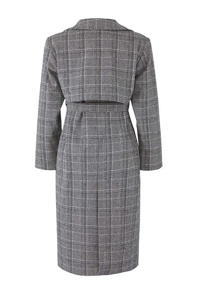 Trendyol Collection Multicolor Plaid Pattern Mono Closure Long Oversize Coat Twoaw26Kb00049