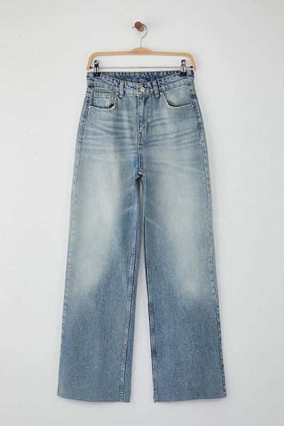 Trendyol Collection Blue High Waist Wide Leg Wide Leg Jeans Twoaw26Je00080