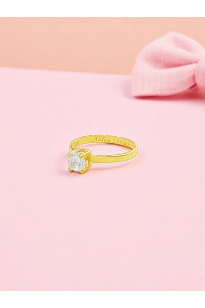 LITTLELUXE 925 Ayar Gümüş Bebek Tektaş Yüzük, Bebeğe Tektaş, Bebek Tek Taş Yü...