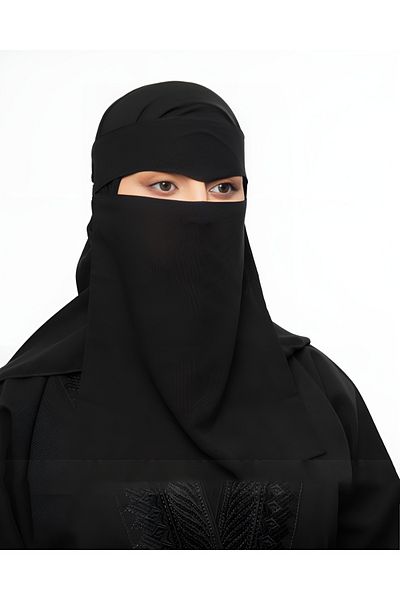 outline Falcon niqab with single elastic strap