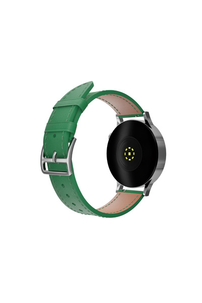 FRO 20mm Kordon Genişliği Olan Saatlerle Uyumlu 20 Mm Hakiki Deri Safiano Yeş...