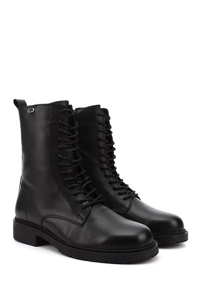 GÖNDERİ(R) Women/Girls Black Zippered Genuine Leather Boots