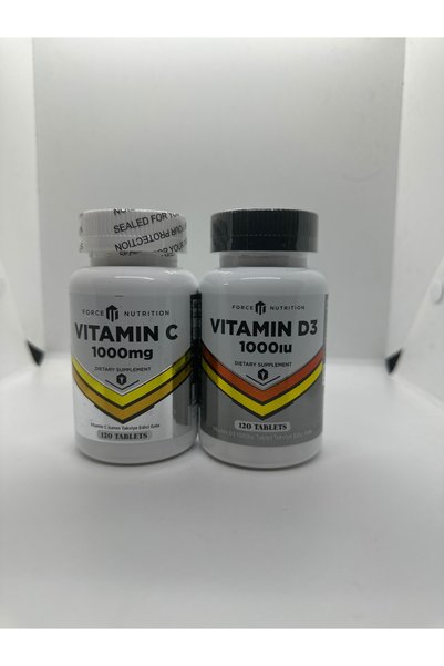 Force Nutrition Vitamin C1000 Mg 120 Tablets Vitamin D3 1,000 I.Ü 120 Tablets