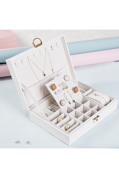 gaman Jewelry Box Organizer Organizer Jewelry Box Necklace Earring Watch Box with Key