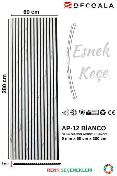 DECOALA Mdf Ahşap Akustik Duvar Paneli 60 X 275 Cm