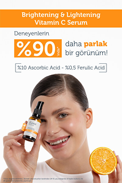 The Purest Solutions C Vit Aydınlatıcı Ve Ton Eşitleyici Bakım Serumu 30 ml %10 Ascorbic Acid & Ferulic Acid %0,5