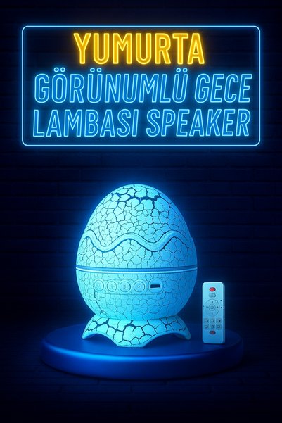MSYELEKTRONİK Dinozor Yumurtası Şeklinde Bluetooth Hoparlör & Gece Lambası – ...