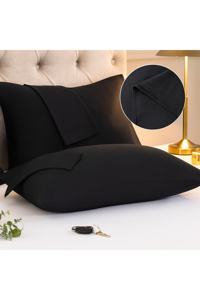 ROZET TEKSTİL Fete de pernă din bumbac negru 50x70 cm - 2 BUC