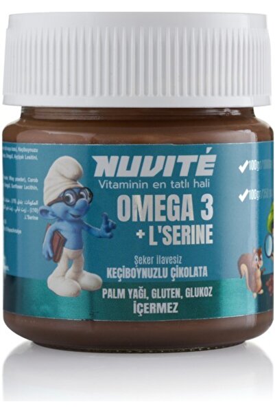 NUVITE Omega 3 + L- Serine Keçiboynuzlu Şekersiz Vitaminli Çikolata 200GR