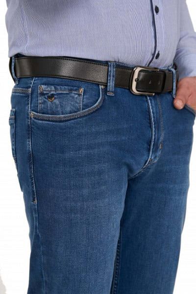 PİTBULL Men's Jeans with Faded Look, Pitbull, Blue