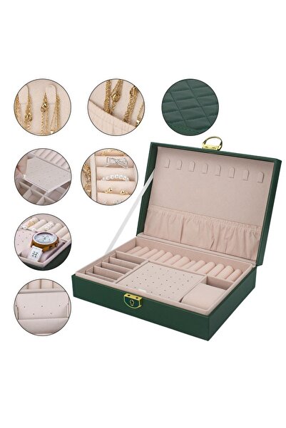 gaman Jewelry Box Organizer Organizer Jewelry Box Necklace Earring Watch Box with Key