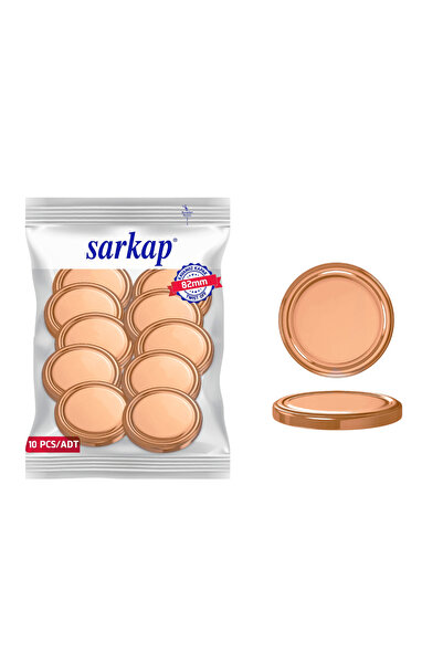 Sarkap Hijyenik Paketli 10 Adet Kavanoz Kapağı - Bronz - 82mm