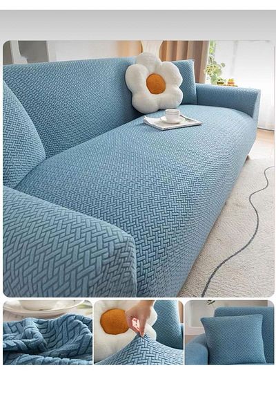 probak -Brick Pattern Jacquard 3 3 Elastic Sofa Cover |   Elastic Seat Cover |   2Pcs Seat Covers
