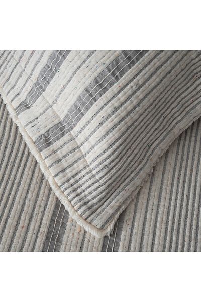 Ecocotton Hivda Double Bedspread - 100% Organic Cotton, Muslin Filled, Gray, 240x260 cm